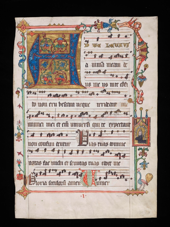 Manuscript cutting leaf from a choir book introducing advent sundaymanuscript cutting leaf from a choir book introducing advent sunday