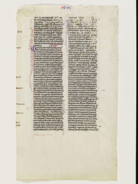 Manuscript cutting leaf from a latin bible