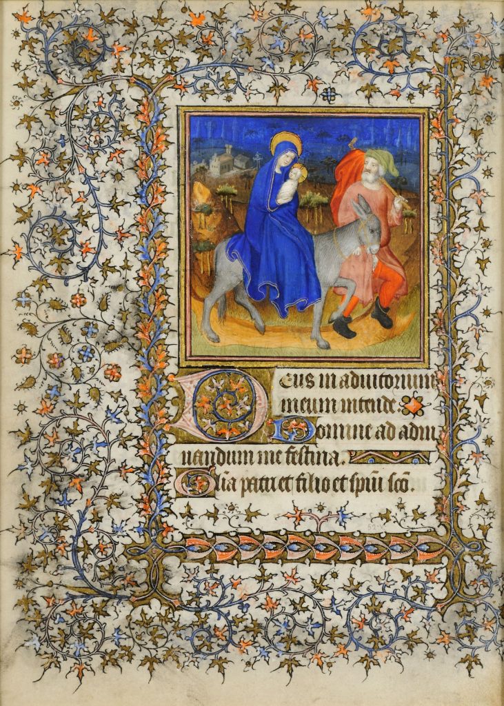 The flight into egypt, studio of the master of the boucicaut hours. bifa